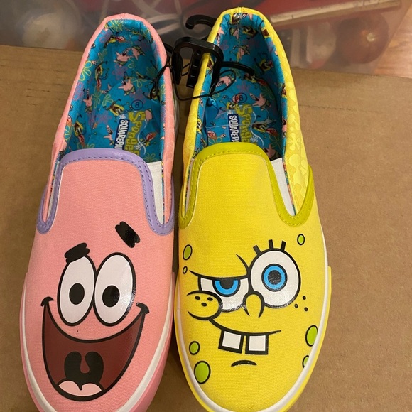 SpongeBob SquarePants & Patrick Slip on Canvas Sneakers Size 9 1/2 - Picture 8 of 12